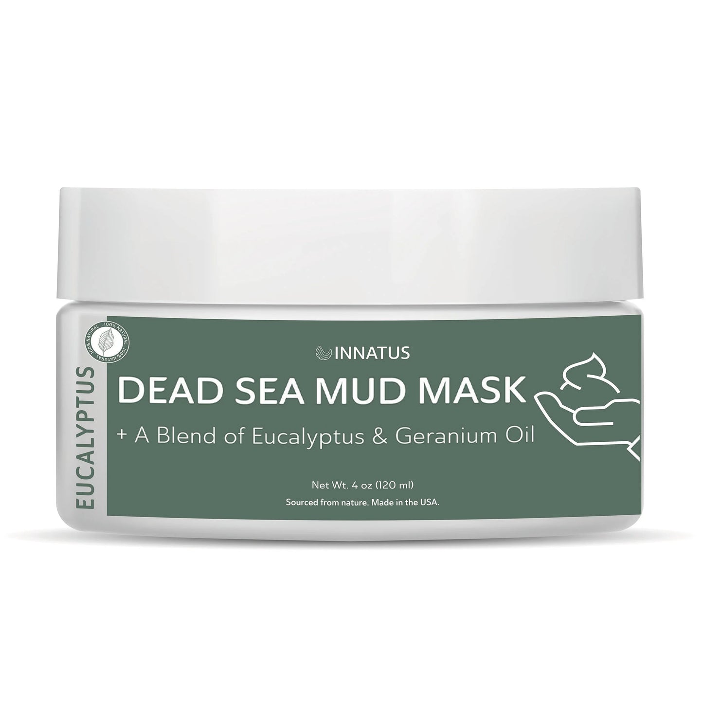This soft mud mask includes a blend of Eucaluptus & Geranium oil.