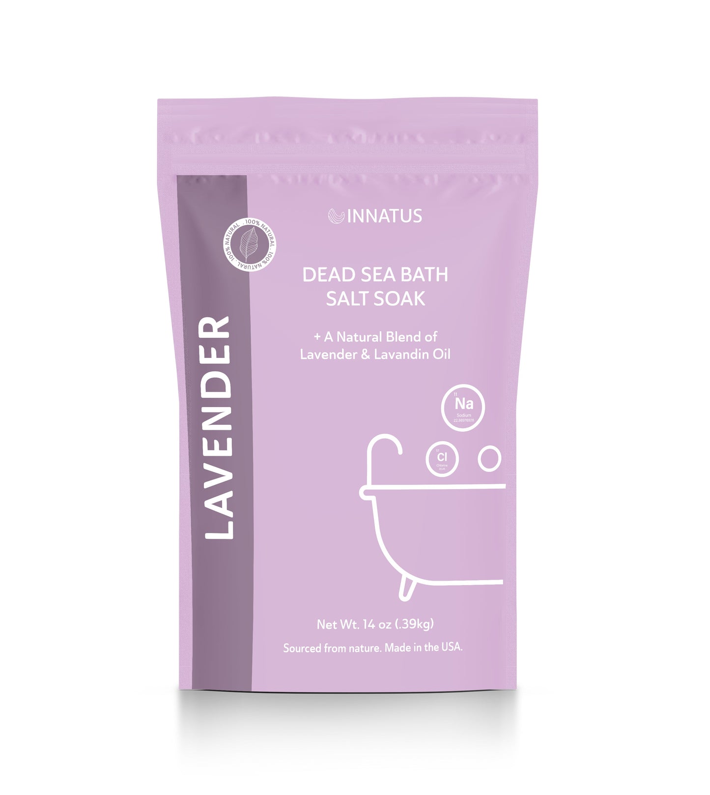 Purify and detox your skin with Dead Sea Salt with a natural blend of Lavender and Lavandin oil. dehydrating your skin.