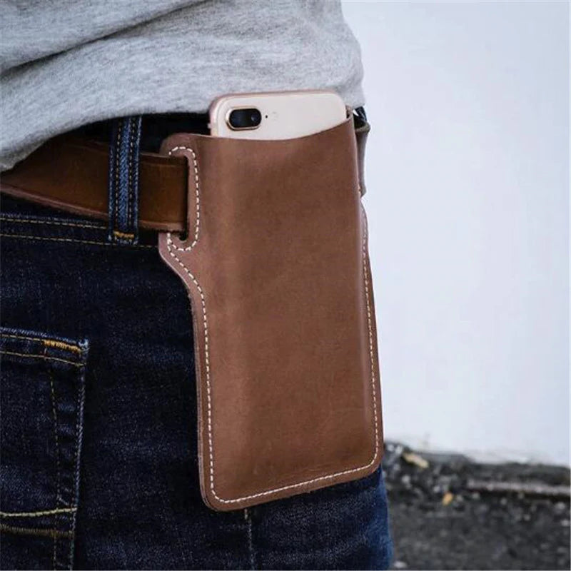 Mens Leather Cell Phone Case for Belts