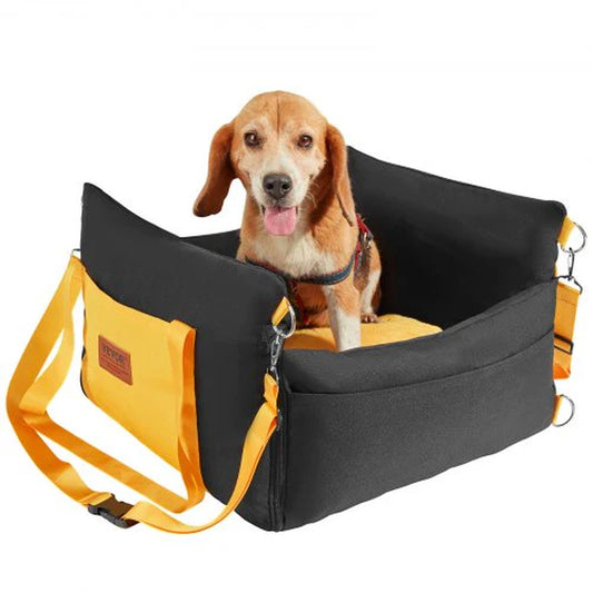 VEVOR Dog Booster Car Seat for Small Dog up to 25Lbs Black/Yellow.