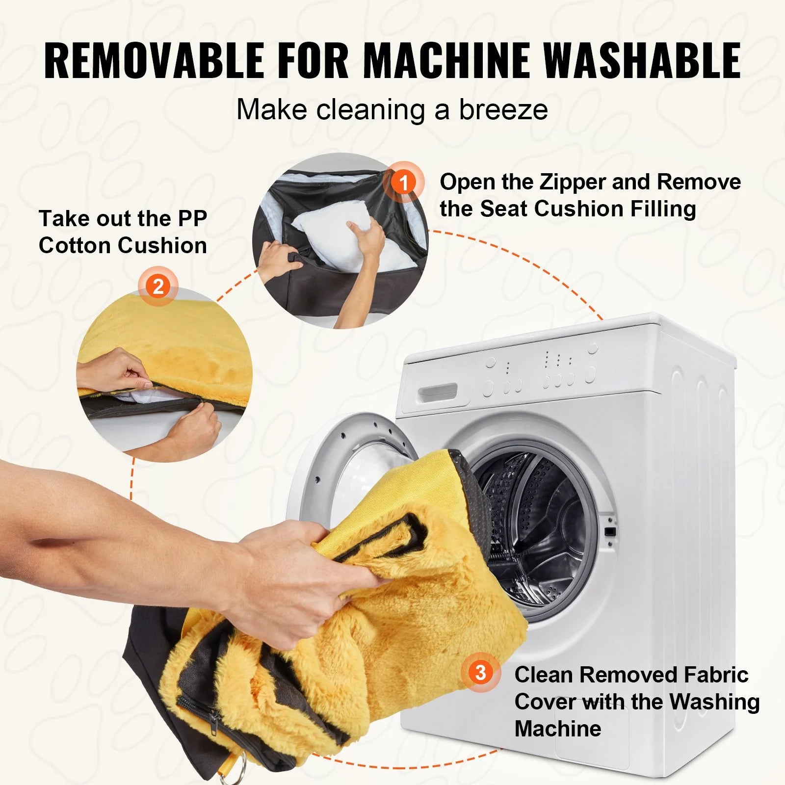 The car seat is washable when you take out the cotton cushion.