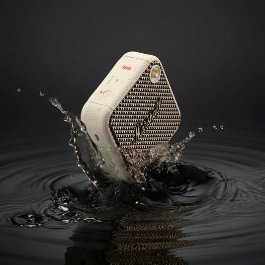 This Marshall Willen Speaker is waterproof so bring it everywhere you want. It's also refurbished and great for the enovirement!