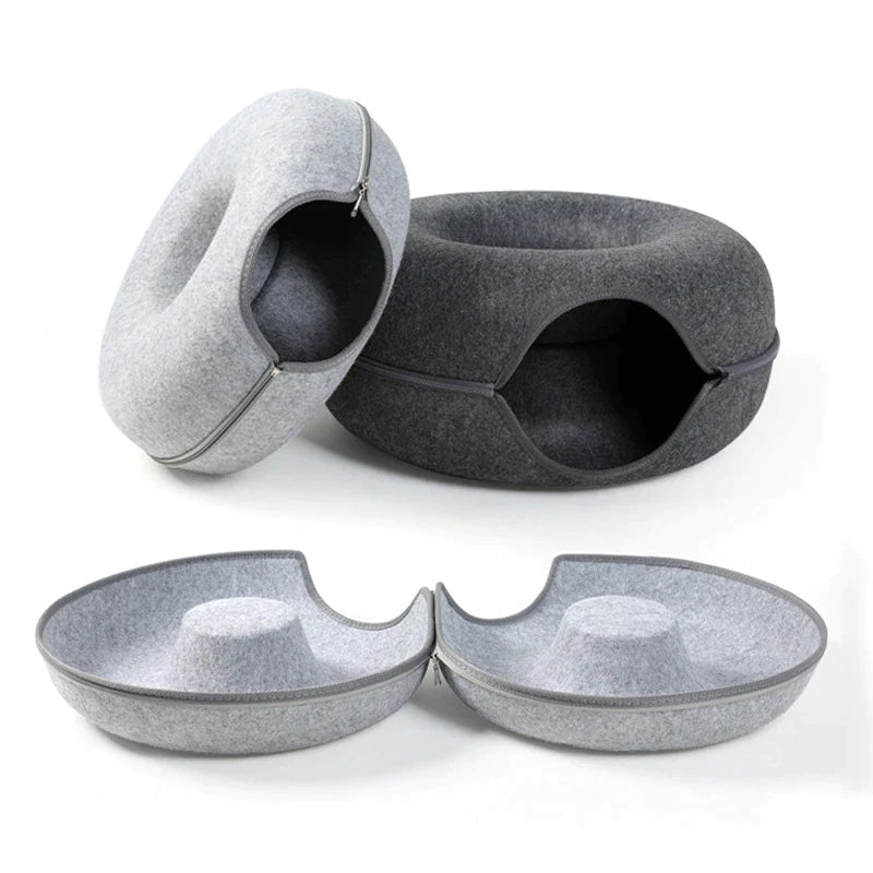 We have the beds in dark grey and light grey. Use the zipper to open up.