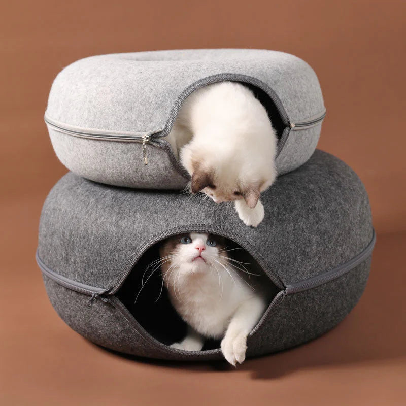 Cozy Donut Shaped Cat Bed