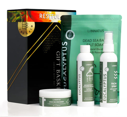 The Green Luxury Dead Sea Spa Gift Set – includes; Bath Salt, Mud Mask, Aromatherapy Shower Spray & Eucalyptus Facial Mist 