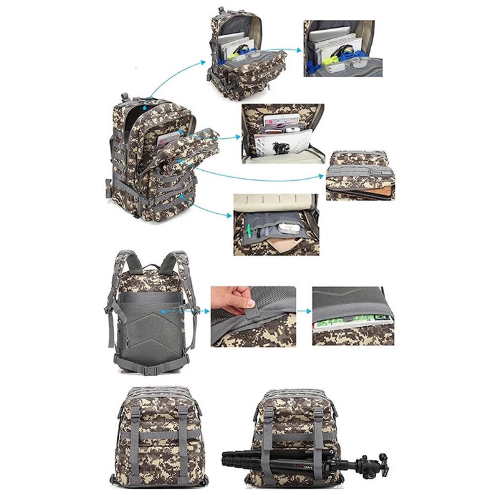 Jupitergear Military 3P Tactical 45L Backpack Army 3 Day Assault Pack 