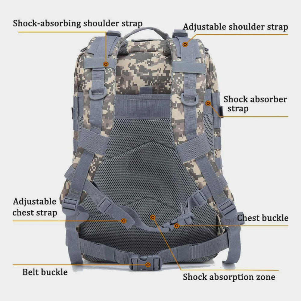 Jupitergear Military 3P Tactical 45L Backpack Army 3 Day Assault Pack 