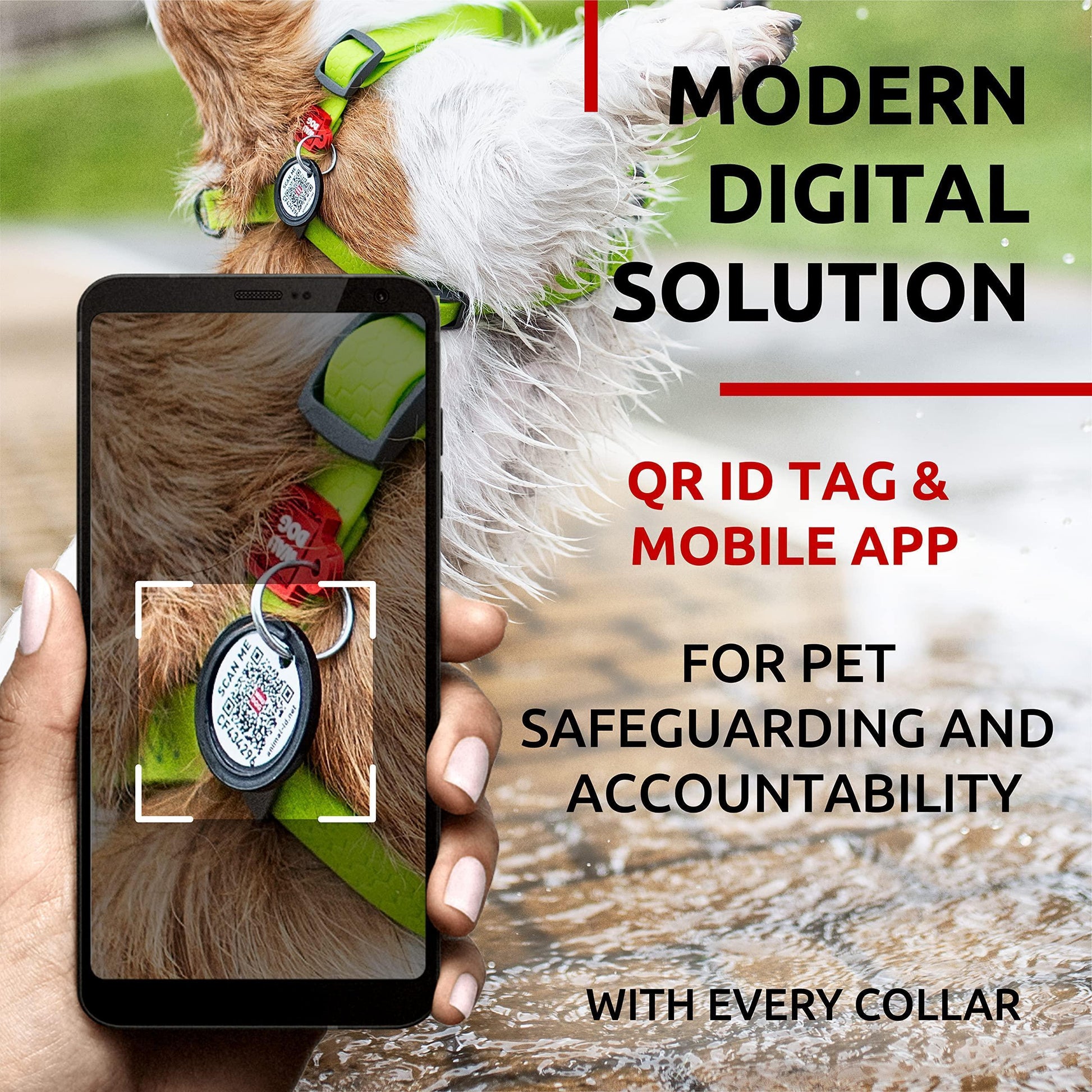 The Harness has a QR ID Tag that you can use with a Mobile App.